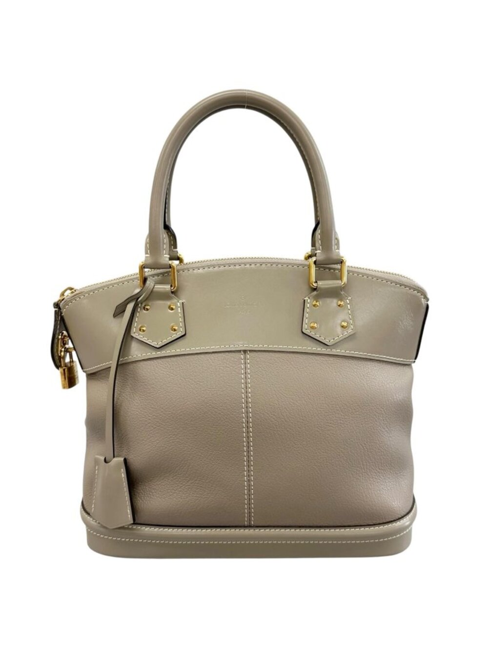 Louis Vuitton Lockit PM Handbag Leather Gray Suhali
